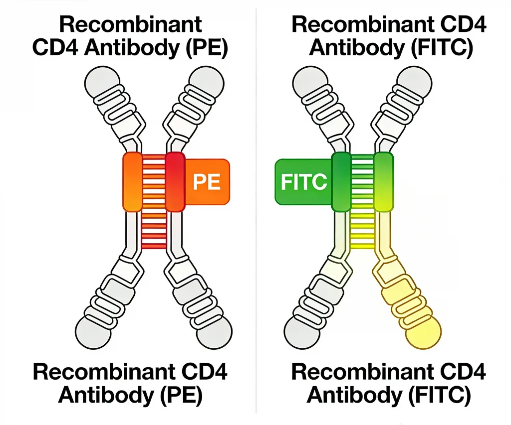 recombinant cd4 antibody pe recombin
