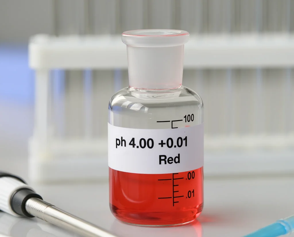 带颜色标记的校正液 ph 4.00 ±0.01 red 红色 ph 4.00 标准缓冲溶液