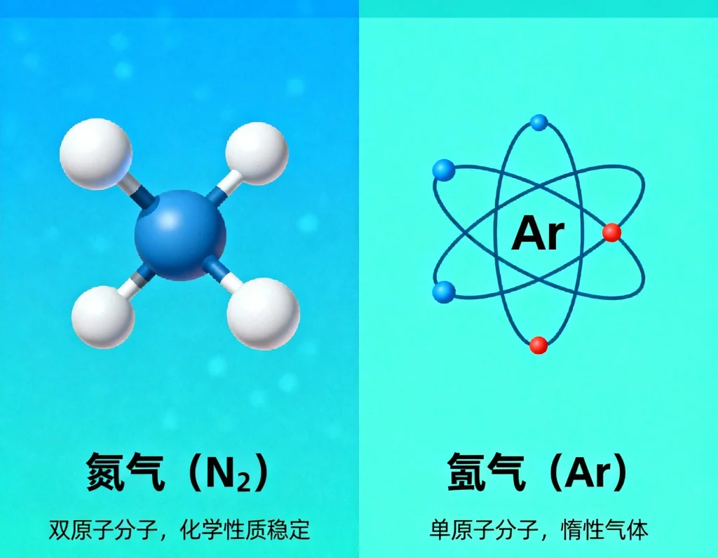 氮气（n₂）、氩气（ar）